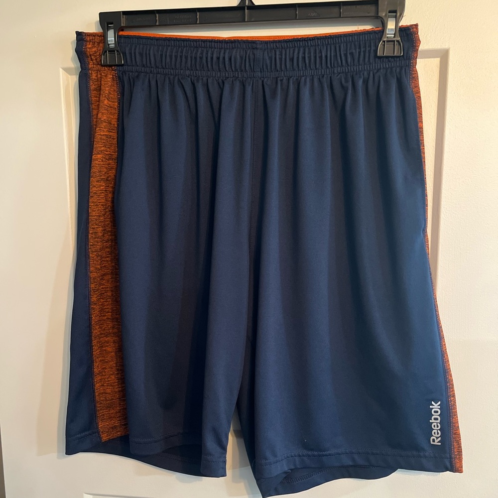 Reebok Men's Athletic Shorts in Navy and Orange